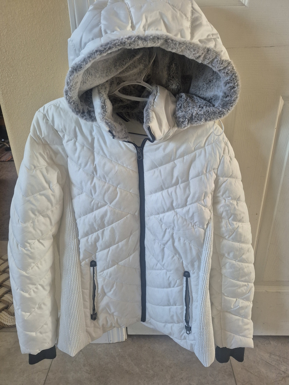 Nautica White Quilted Coat XL